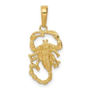 14k Yellow Gold Small Polished Scorpion Pendant